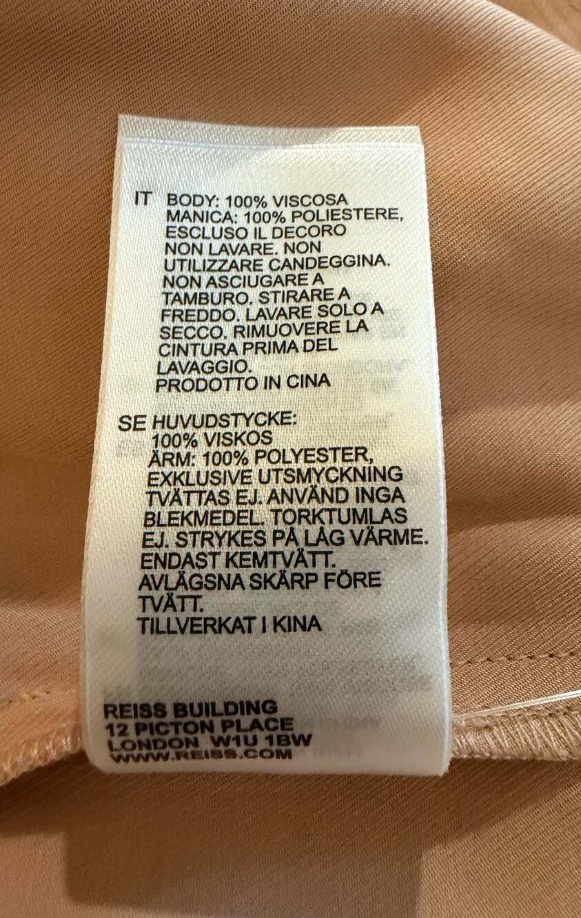 Reiss Ladder Trim Detail Flippy Dress Nude Size 10 - Picture 9 of 9